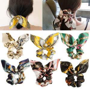 Elegant Pearl Bow Hair Scrunchie – Women’s Knotted Hair Band with Large Intestine Ring Design