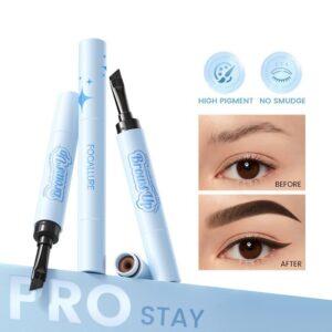 2-in-1 Waterproof Eyebrow Gel & Eyeliner Pencil – 3D Brow Pomade Cream for Long-Lasting Definition (3 Colors)