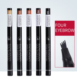 4-Head Liquid Eyebrow Tattoo Pencil – Waterproof Fork Tip Brow Pen for Microblading Effect