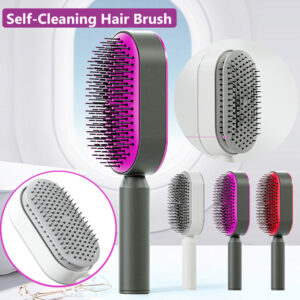 Self-Cleaning Anti-Static Hair Brush – One-Key Scalp Massage Comb for Hair Loss Prevention & Tangle-Free Styling