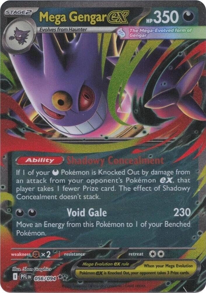 611dxVv0GhL._AC_SL1000_ Mega Gengar ex – 056/094 – Phantasmal Flames - Image 1