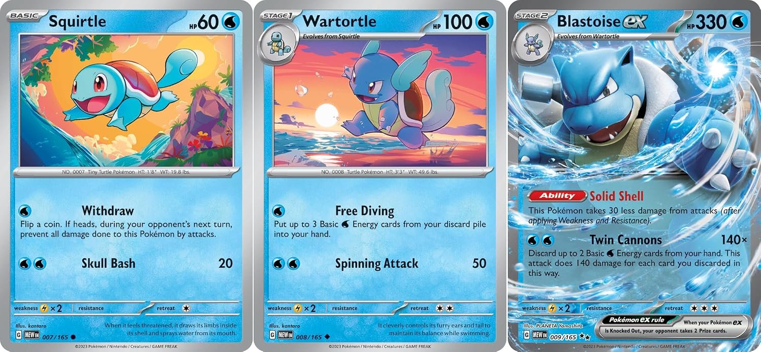 81cwGt6PldL._AC_SL1500_ Blastoise ex 009/165 – Pokemon 151 – Double Rare - Image 1